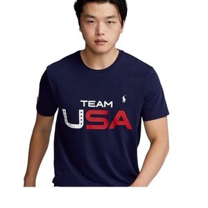 SALE 3 for $12, Polo Ralph Lauren Team USA Men's Medium T Shirt, Navy/red/white